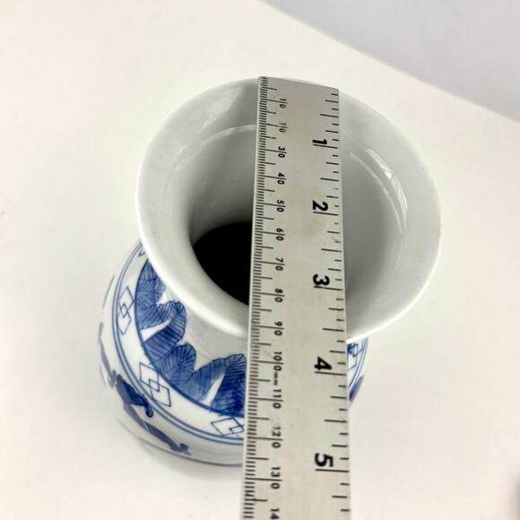 Blue & White Chinese Porcelain Vase with Floral & Bird Design 11.75" - Picture 4 of 14